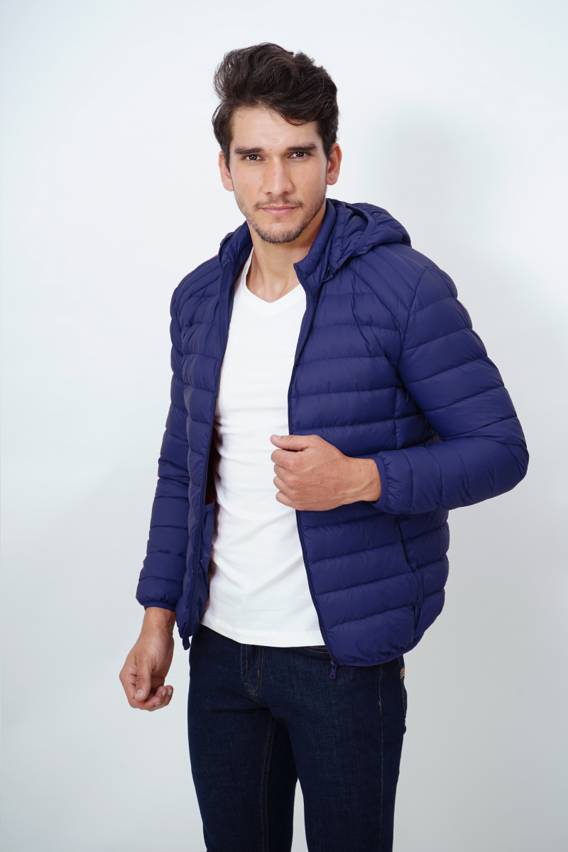 Áo Jacket nam Novelty 03 lớp lông vũ thật màu xanh đen 1806134