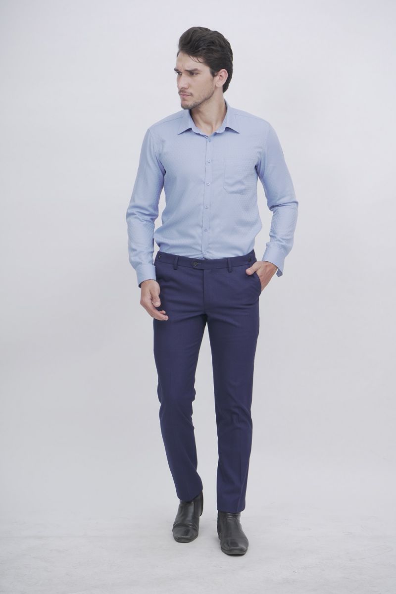 Áo sơ mi dài tay Novelty regular fit  Bamboo Xanh da trời NSMMCNMBSR181097D