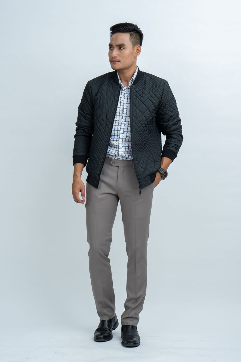 Áo Jacket nam Novelty 03 lớp màu đen 1806223