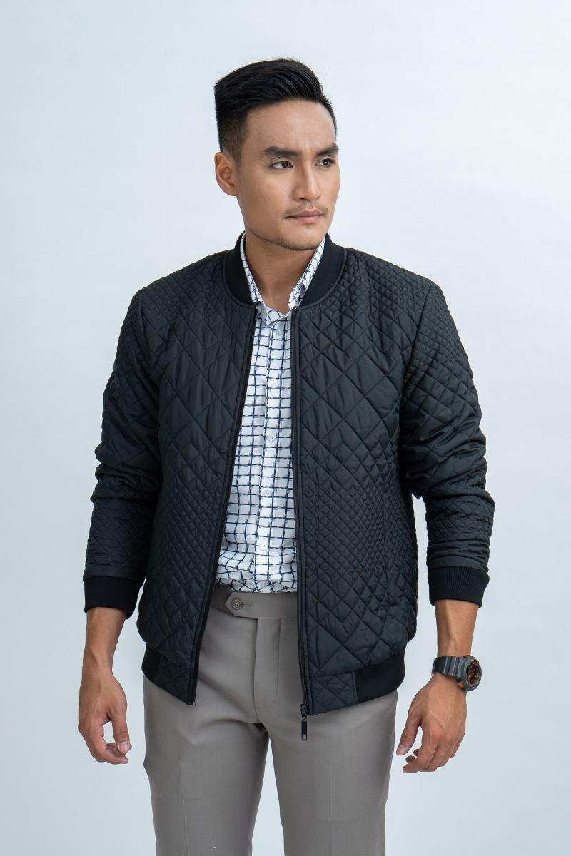 Áo Jacket nam Novelty 03 lớp màu đen 1806223