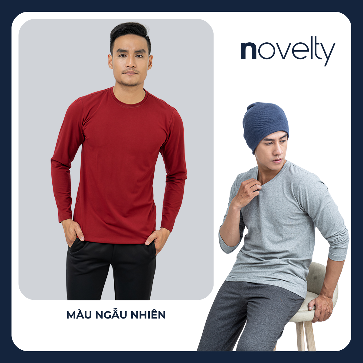 COMBO 02 ÁO THUN DÀI TAY NAM NOVELTY – REGULAR FIT