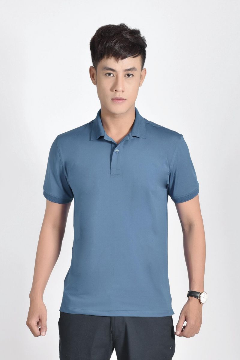 Áo Polo nam Novelty Regular fit thể thao xanh cổ vịt NATMMDNPSR181235N