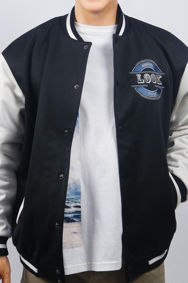 Jacket nam 2 lớp nỉ Novelty Casual đen NJKMMDMPLB2307022