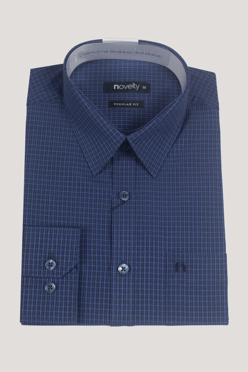 Áo sơ mi Nam dài tay Novelty caro nhỏ NSMMCNMTCR230413D