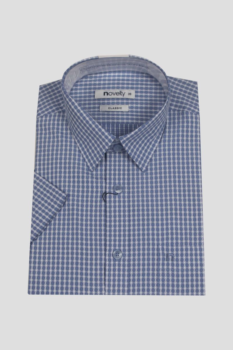 Áo sơ mi nam ngắn tay Novelty Classic họa tiết caro nhỏ NSMMCNMTCC230415N