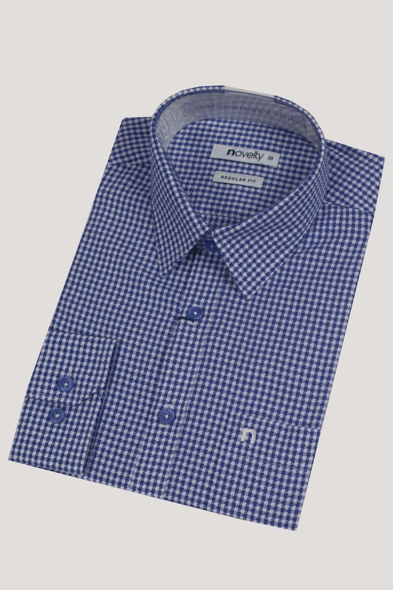 Áo sơ mi Nam dài tay Novelty caro nhỏ NSMMCNMTCR230423D