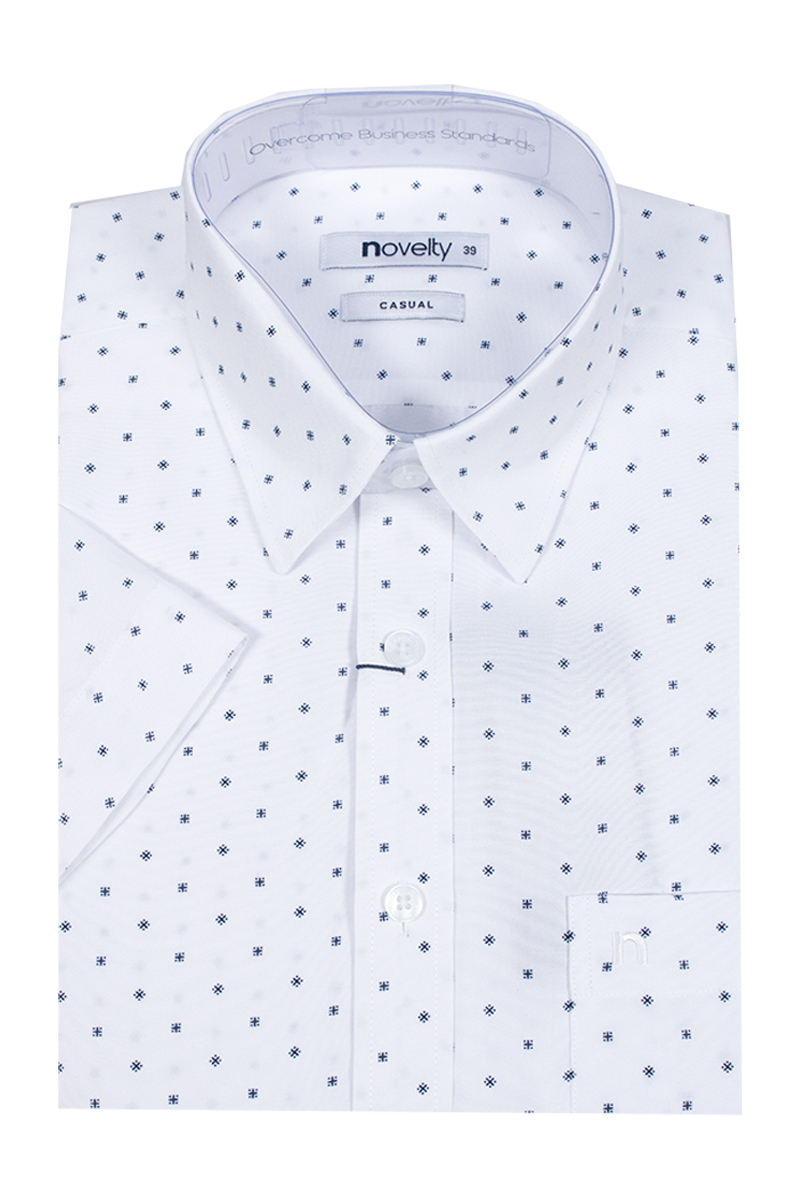 Áo sơ mi nam ngắn tay Novelty Casual hoa văn NSMMINMSPB230713N