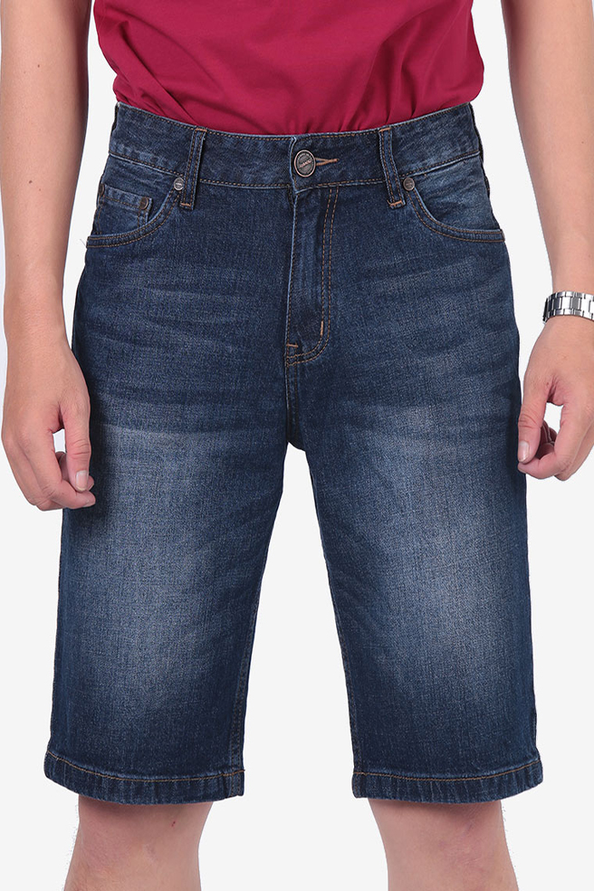 Quần jean short nam Novelty Slim Straight wash ống màu xanh đen NSJMMTNCSI1701100