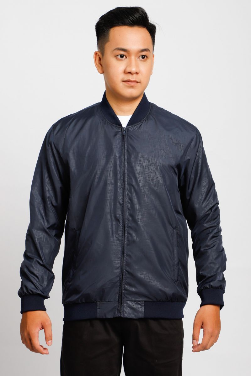 Áo jacket nam in chìm Novelty xanh đen NJKMMDMPLR2203292