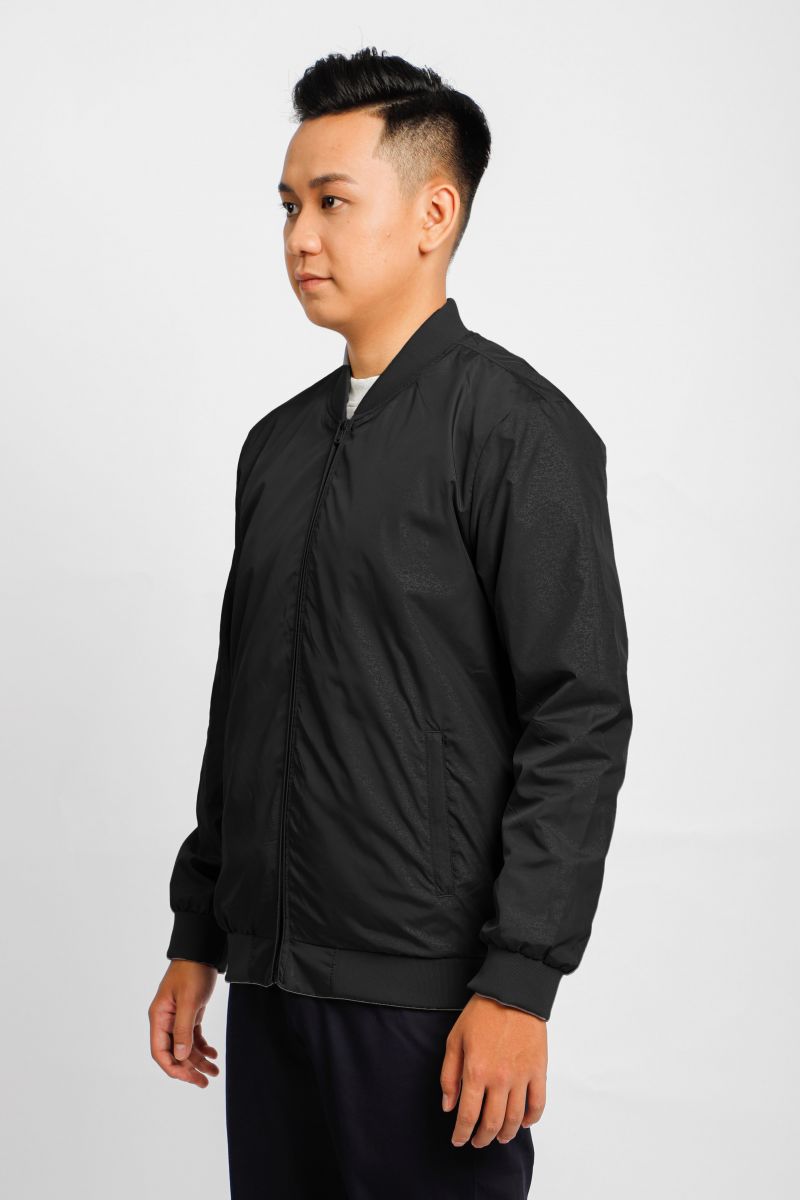 Áo jacket nam in chìm Novelty màu đen NJKMMDMPLR2203322