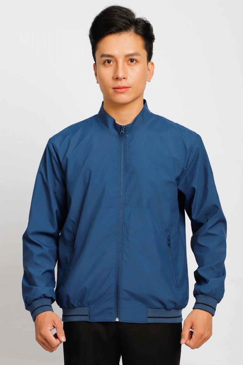 Áo jacket nam bonding cổ trụ Novelty xanh nhớt 2203082
