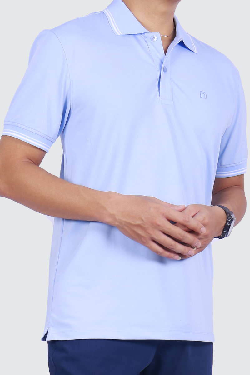 Áo Polo nam Novelty Regular fit xanh da trời nhạt NATMMNMSPR230076N