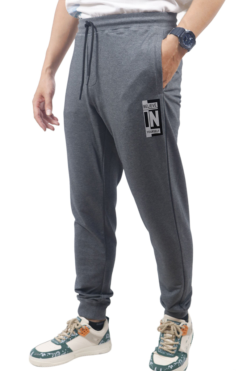 Quần jogger nam họa tiết in dập nổi Novelty Regular fit xám lông chuột NQGMMDMT3R230553Q