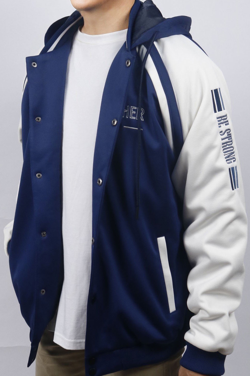 Áo Khoác Jacket 2 lớp nỉ Novelty màu xanh dương NJKMMDMPLB2307052