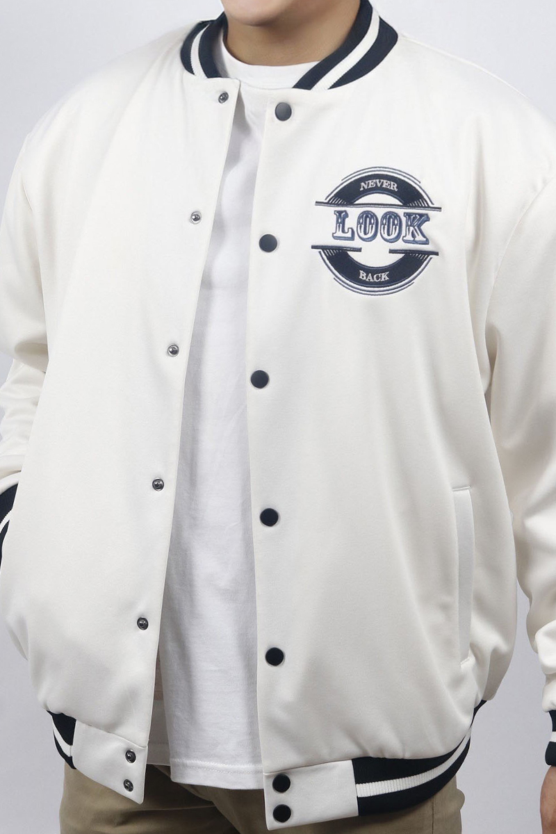Jacket nam 2 lớp nỉ Novelty Casual Trắng NJKMMNMPLB2308272