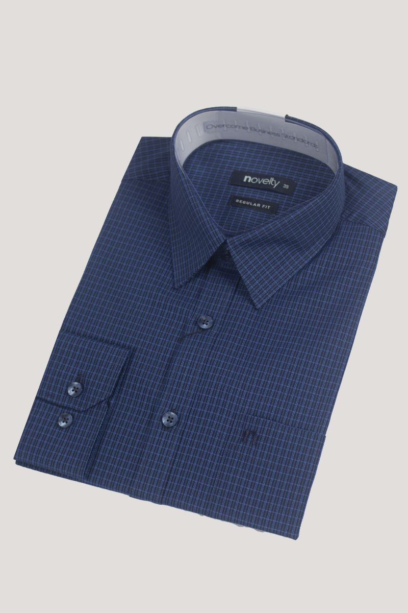 Áo sơ mi Nam dài tay Novelty caro nhỏ NSMMCNMTCR230413D