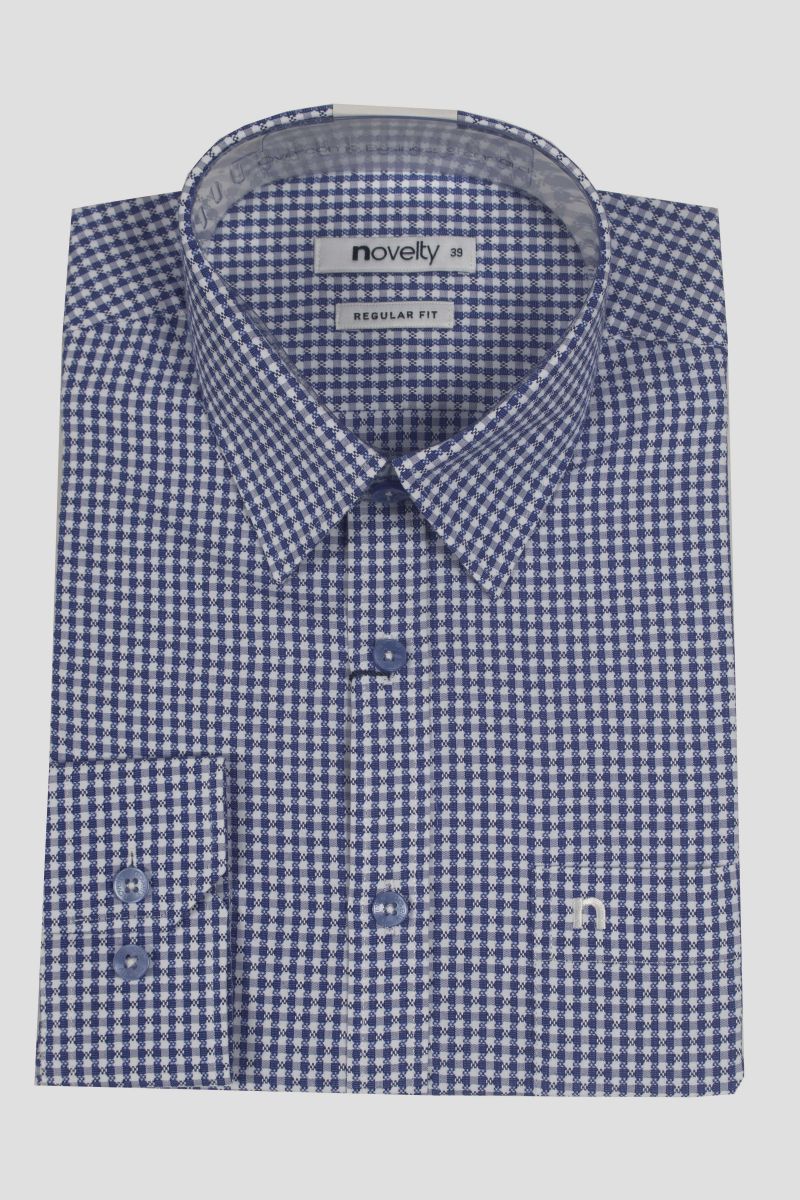 Áo sơ mi Nam dài tay Novelty caro nhỏ NSMMCNMTCR230423D