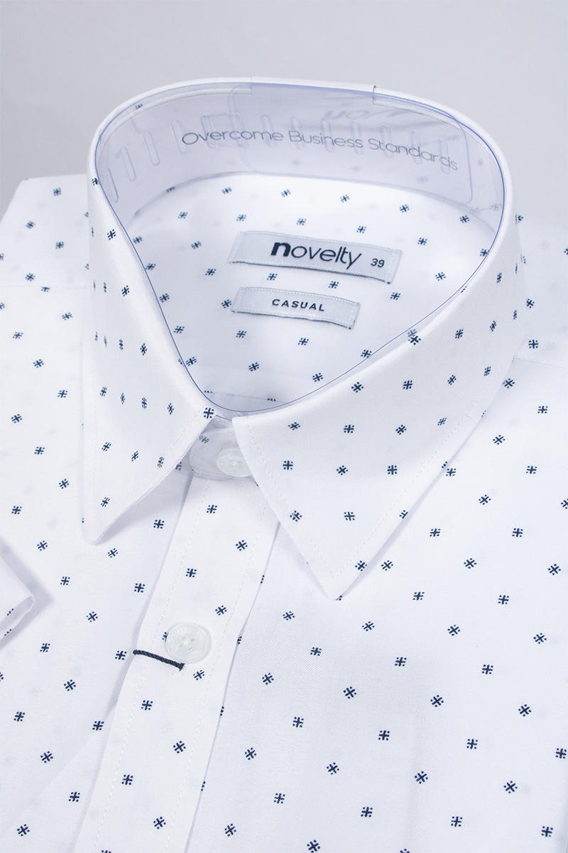 Áo sơ mi nam ngắn tay Novelty Casual hoa văn NSMMINMSPB230713N