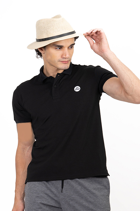 Áo Polo nam Novelty Regular fit màu đen NATMMDMPSR200023N