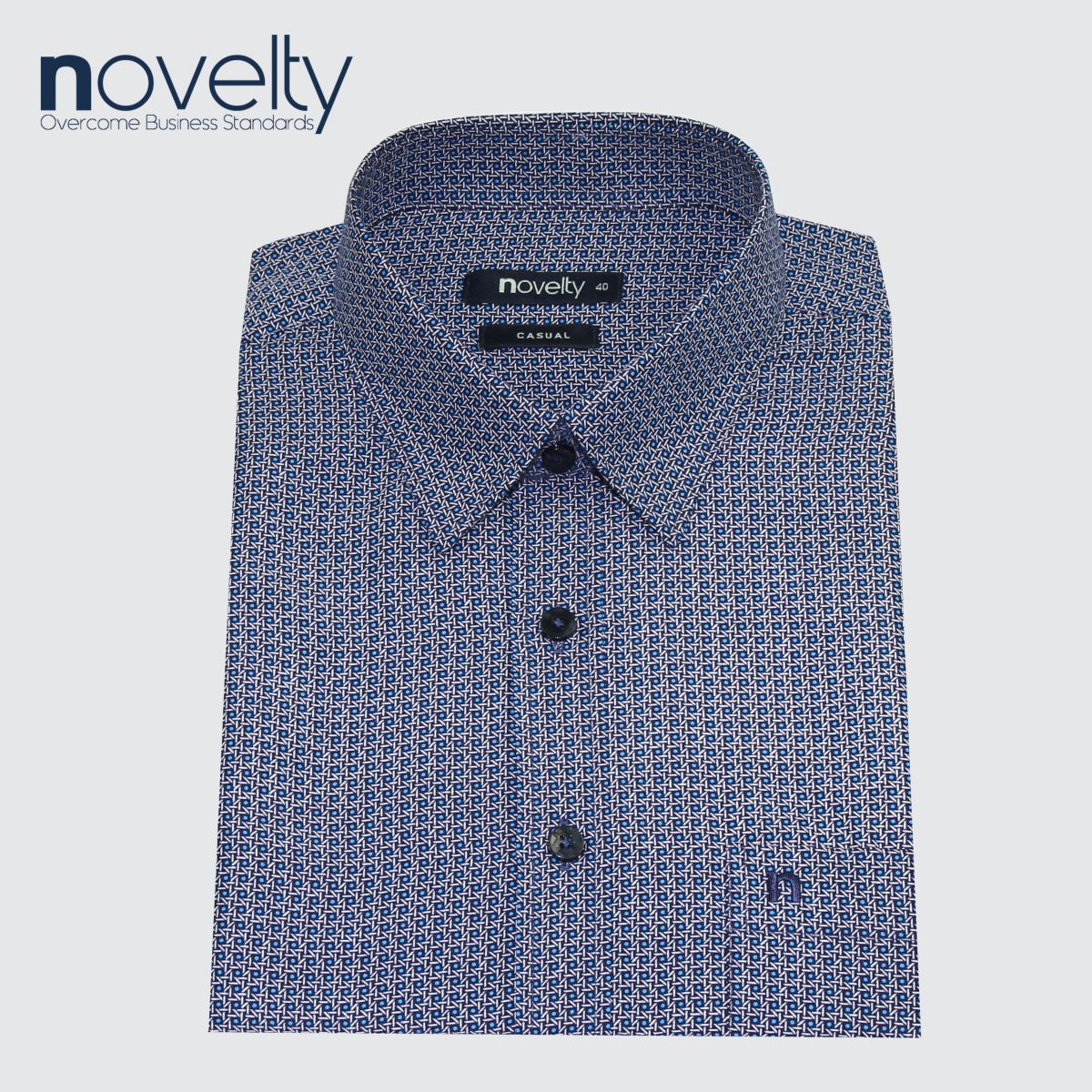 Áo sơ mi nam ngắn tay Novelty hoa văn Casual 220275N