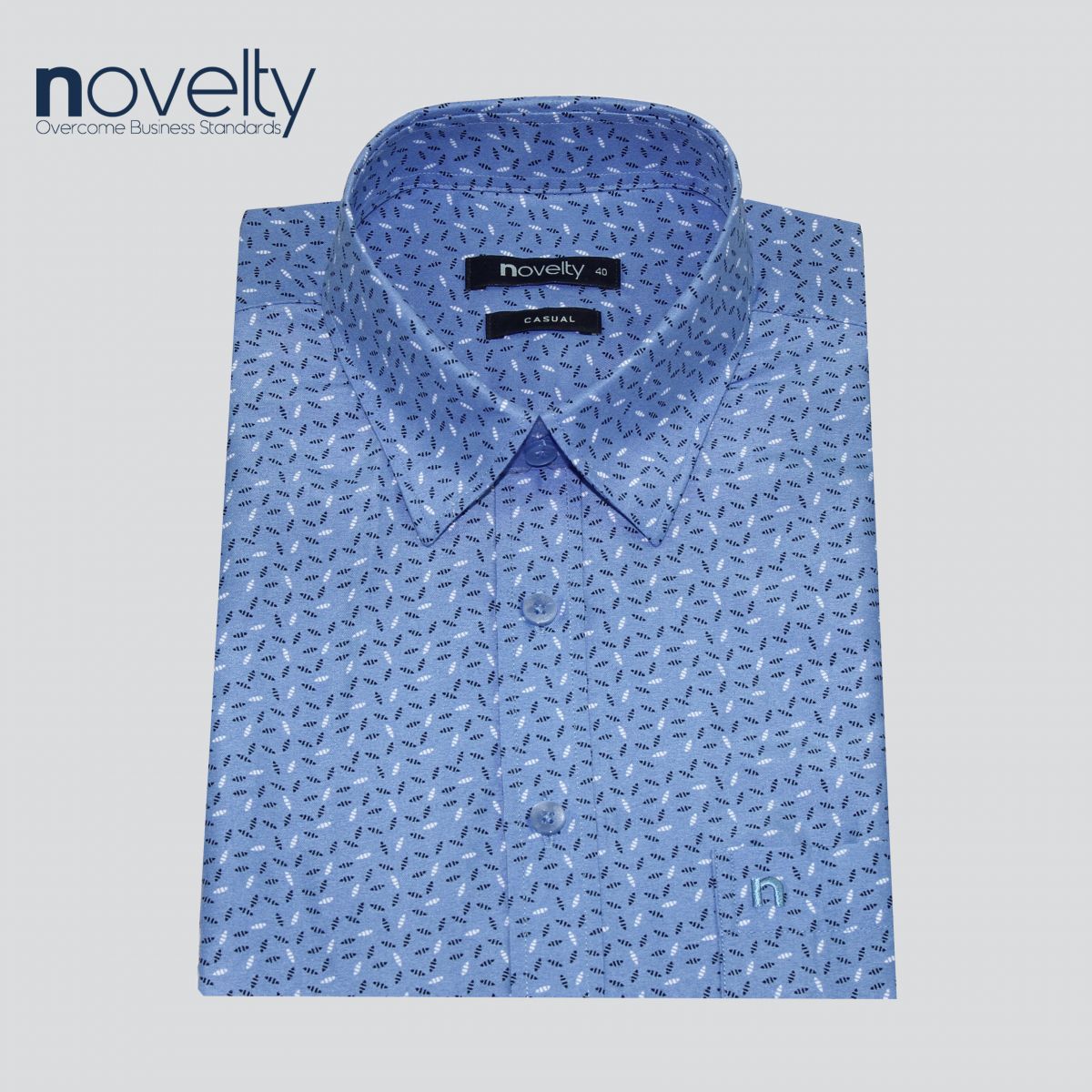 Áo sơ mi nam ngắn tay Novelty hoa văn Casual NSMMHTNSPB220277N