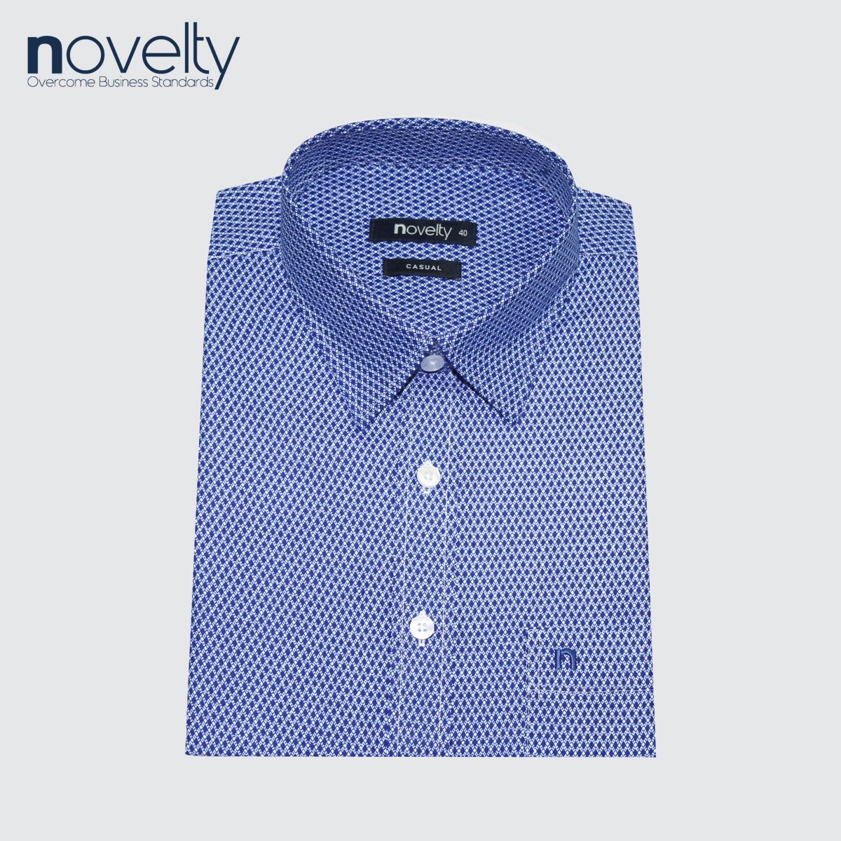 Áo sơ mi nam ngắn tay Novelty hoa văn Casual NSMMHTNSPB220280N