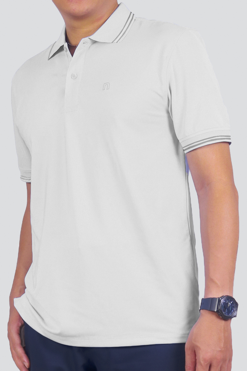 Áo Polo nam Novelty màu trắng NATMMWMSPR230075N