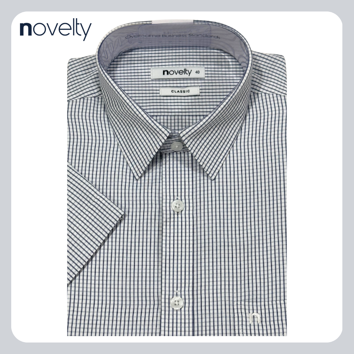 Áo sơ mi nam ngắn tay Novelty Classic Caro lớn NSMMCLMRCC240639N Áo sơ mi nam ngắn tay Novelty Classic Caro lớn NSMMCLMRCC240639N