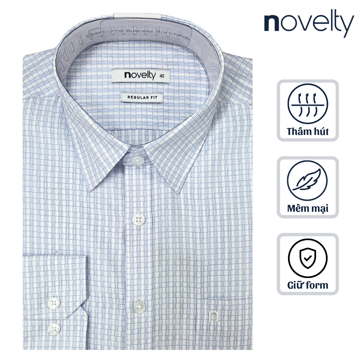 Áo sơ mi nam dài tay Novelty Regular fit T/C NSMMCNMTCR250176D