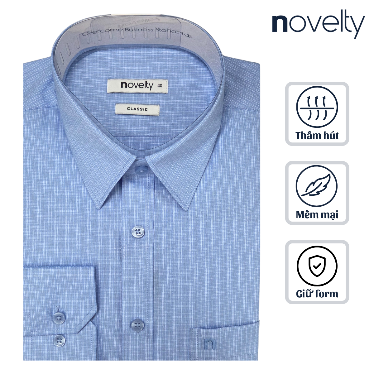 Áo sơ mi nam dài tay Novelty Classic T/C NSMMCNMTCC250179D