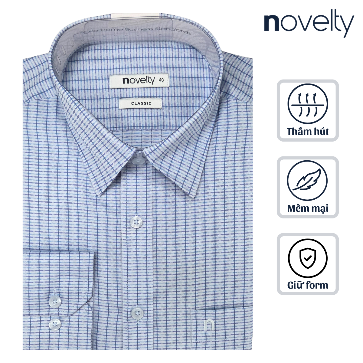 Áo sơ mi nam dài tay Novelty Classic T/C NSMMCNMTCC250180D