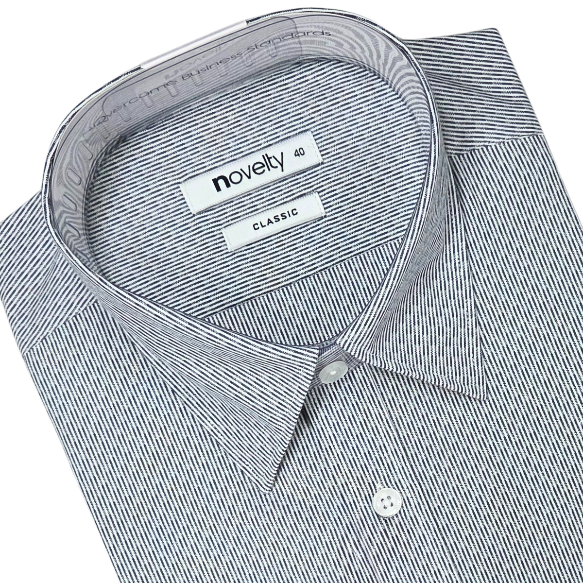Áo sơ mi nam dài tay Novelty Classic T/C sọc nhỏ NSMMSNMTCC250181D