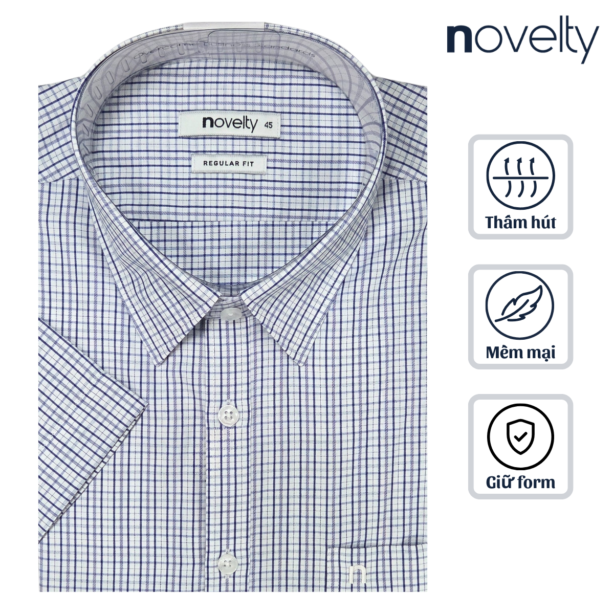 Áo sơ mi nam ngắn tay Novelty Regular fit T/C NSMMCNMTCR250184N