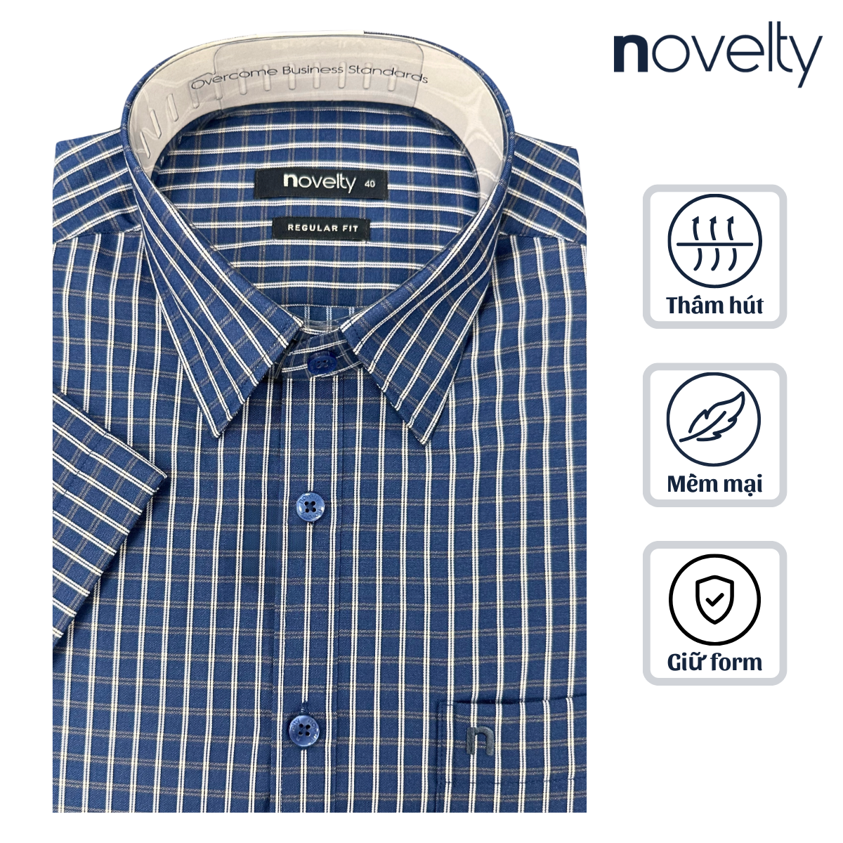 Áo sơ mi nam ngắn tay Novelty Regular fit T/C NSMMCNMTCR250185N