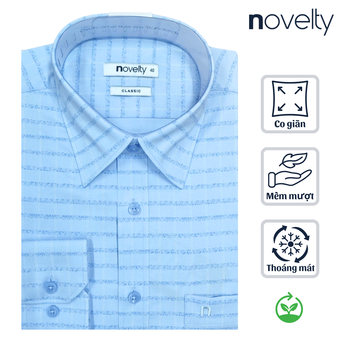 ÁO SƠ MI NAM DÀI TAY NOVELTY CLASSIC CARO LỚN BAMBOO NSMMCLMT3C250274D ÁO SƠ MI NAM DÀI TAY NOVELTY CLASSIC CARO LỚN BAMBOO NSMMCLMT3C250274D