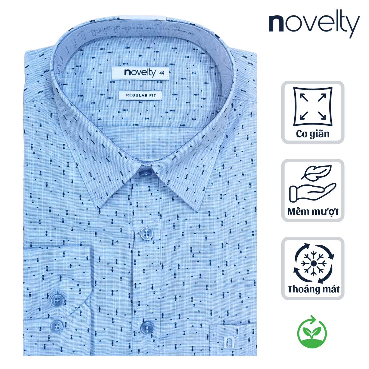 ÁO SƠ MI NAM DÀI TAY NOVELTY REGULAR FIT HOA VĂN BAMBOO NSMMINMT3R250275D ÁO SƠ MI NAM DÀI TAY NOVELTY REGULAR FIT HOA VĂN BAMBOO NSMMINMT3R250275D