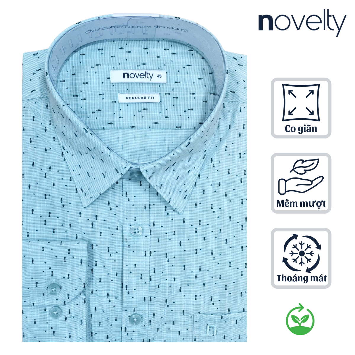 ÁO SƠ MI NAM DÀI TAY NOVELTY REGULAR FIT BAMBOO HOA VĂN NSMMINMT3R250276D