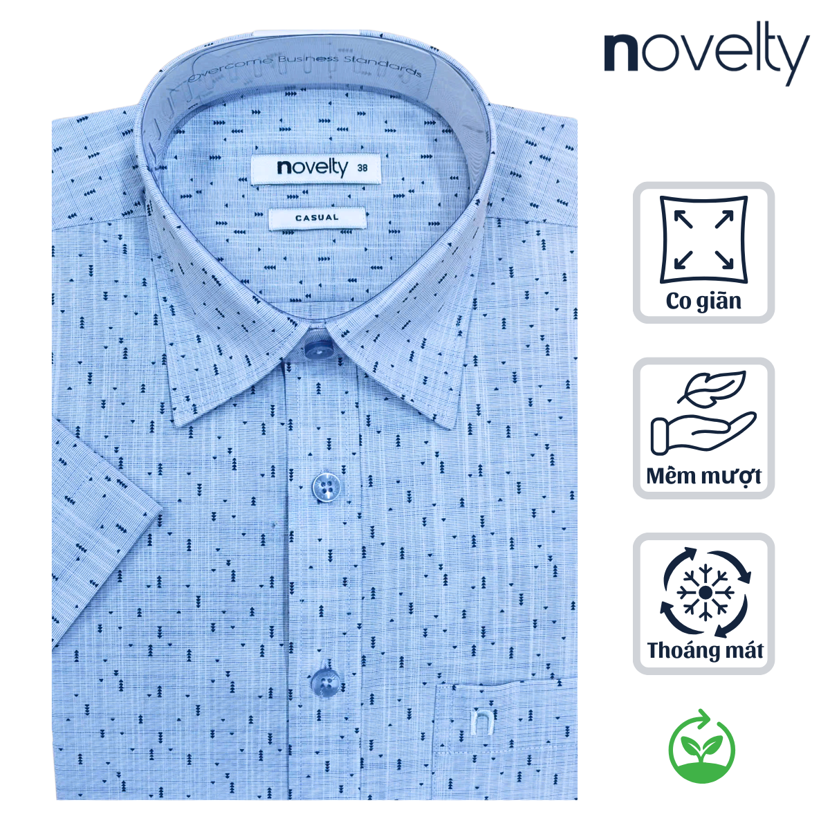 ÁO SƠ MI NAM NGẮN TAY NOVELTY CASUAL BAMBOO HOA VĂN NSMMINMT3B250280N ÁO SƠ MI NAM NGẮN TAY NOVELTY CASUAL BAMBOO HOA VĂN NSMMINMT3B250280N