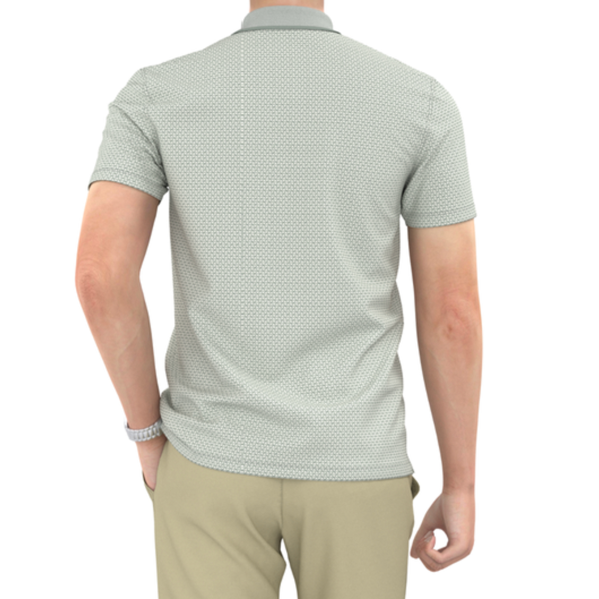 ÁO POLO NAM NOVELTY REGULAR FIT MODAL CÓ TÚI HOA VĂN XANH RÊU NATMINMT3R250430N