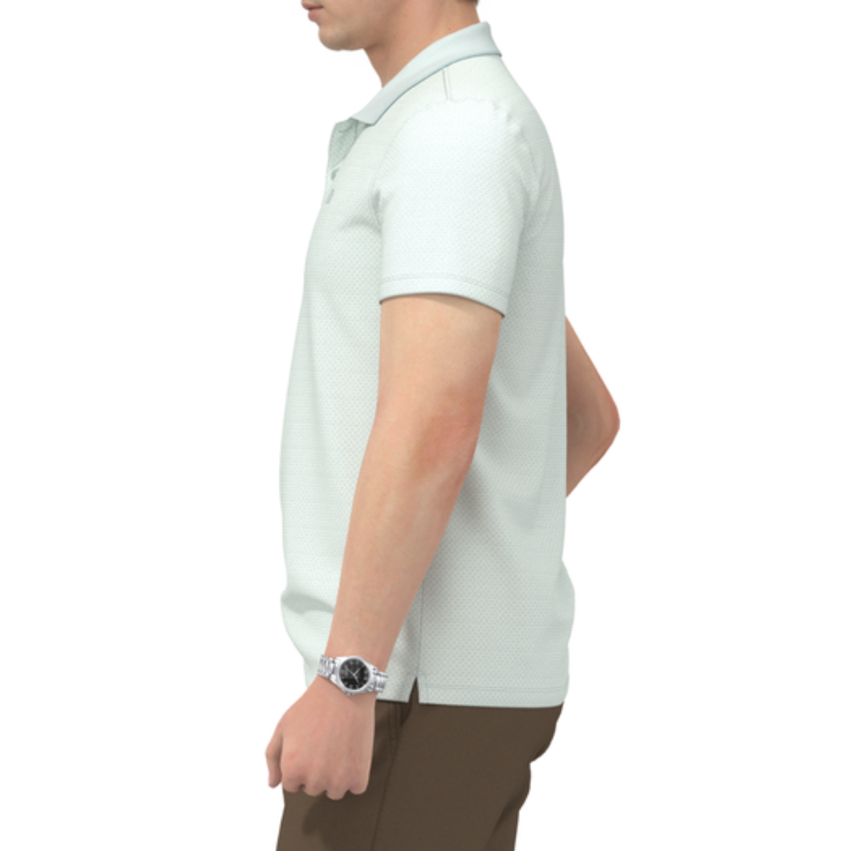 ÁO POLO NAM NOVELTY REGULAR FIT MODAL HOA VĂN TRẮNG XANH BẠC HÀ NATMINMT3R250499N