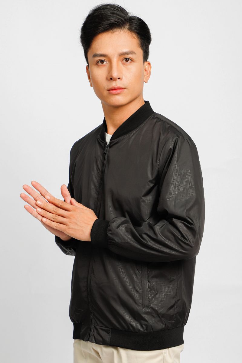 Áo jacket nam in chìm Novelty màu đen 2203282