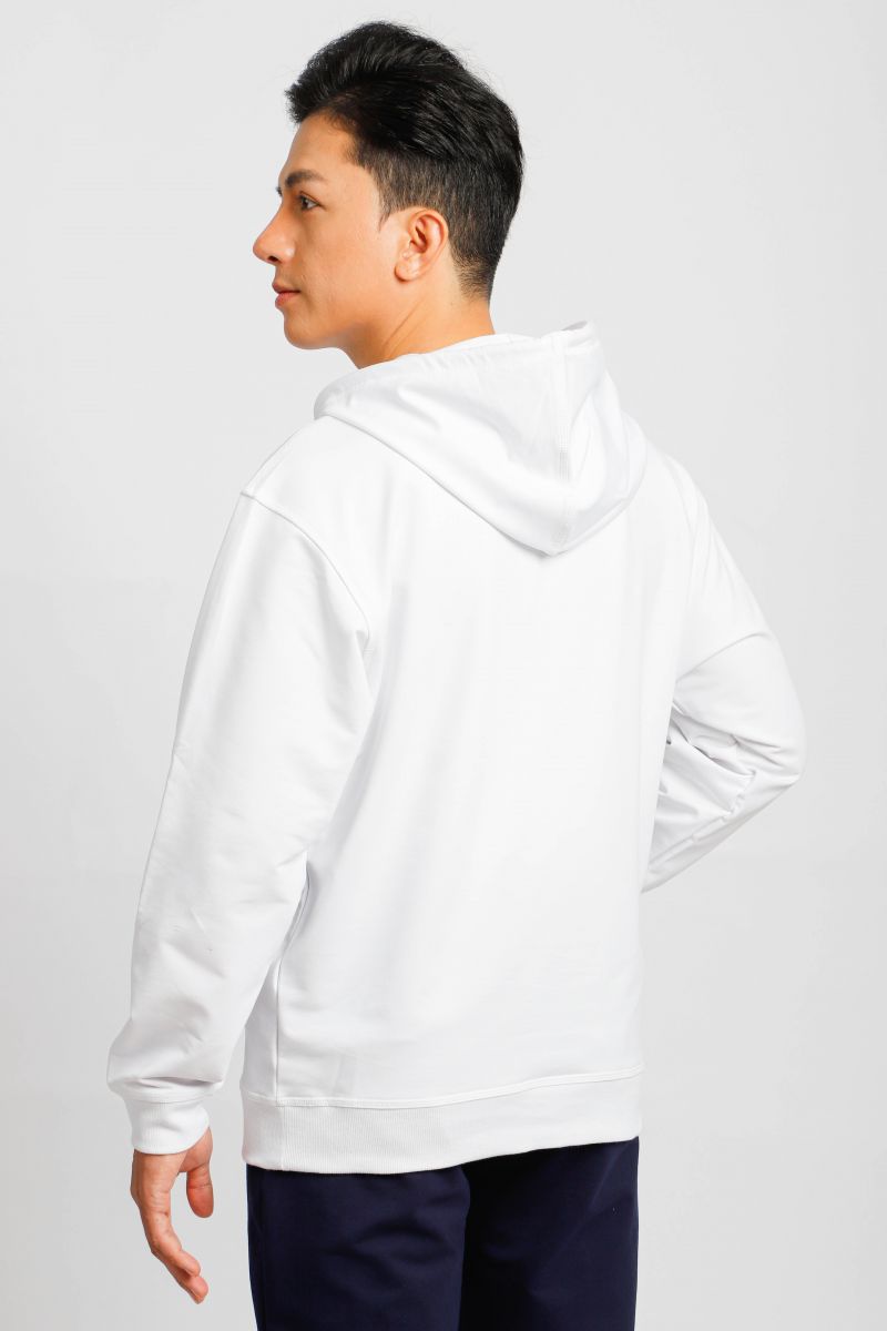 Áo Thun Nĩ Hoodie Dài Tay Có Nón Novelty màu trắng 220346A