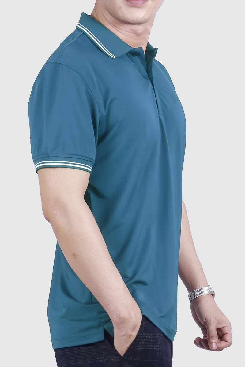 Áo Polo nam Novelty Regular fit xanh nhớt NATMMNMSPR230078N