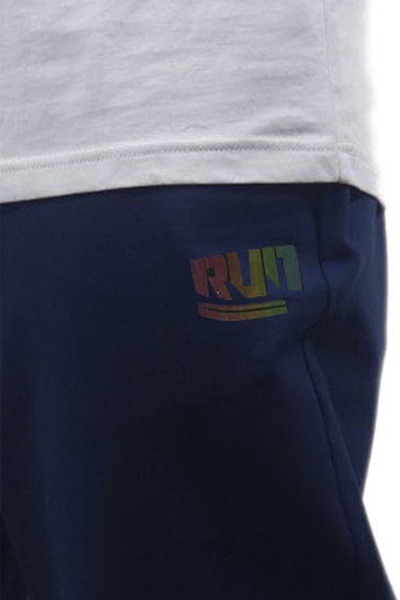 Quần jogger nam Novelty Regular fit họa tiết in phản quang Xanh đen NQGMMDMT3R230831Q