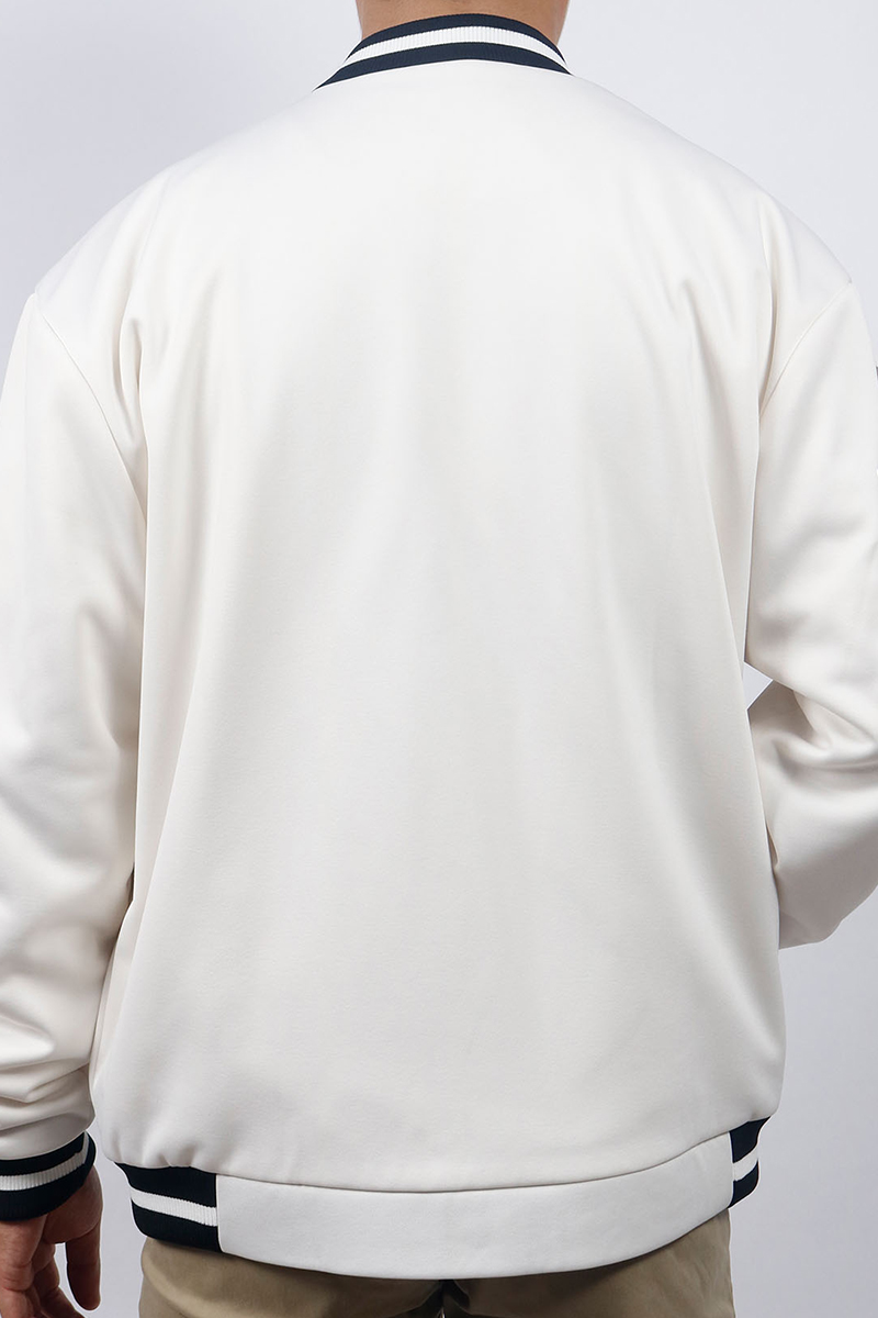 Áo Jacket 2 lớp nỉ Novelty màu trắng NJKMMNMPLB2308272