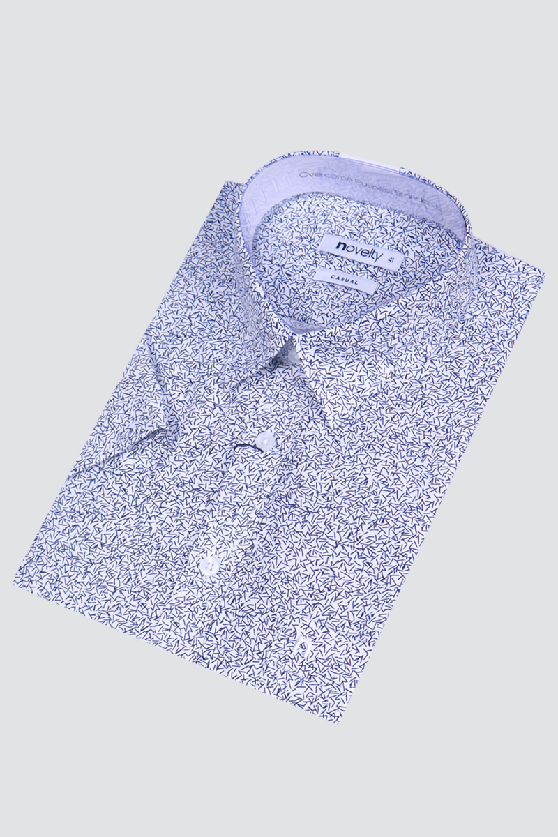 Áo sơ mi nam ngắn tay Novelty Casual họa tiết hoa văn NSMMINMSPB230342N