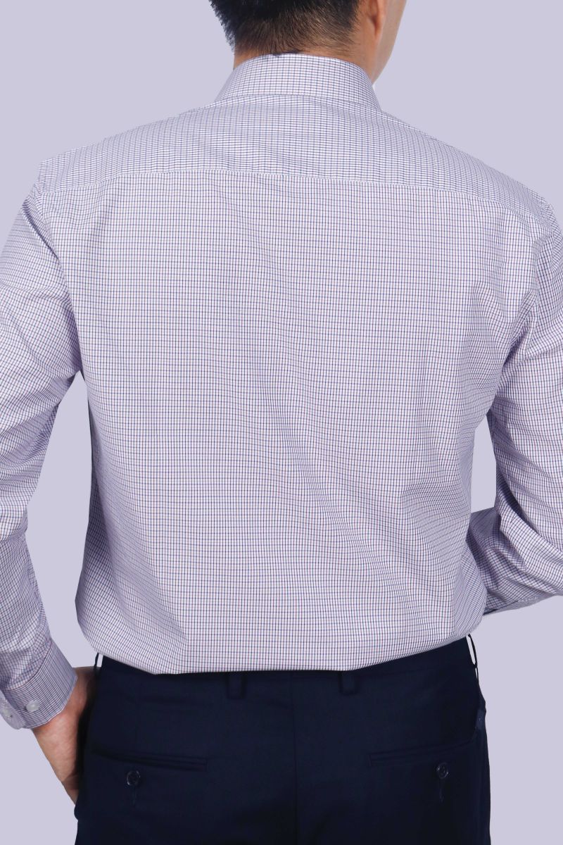 Áo sơ mi nam dài tay Novelty Regular fit họa tiết Caro nhỏ NSMMCNMTCR230754D