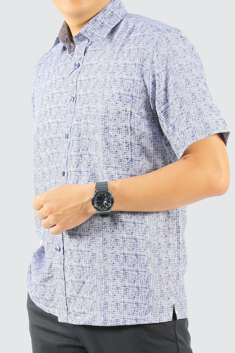 Áo sơ mi nam ngắn tay Novelty Casual hoa văn NSMMINMSPB230172N