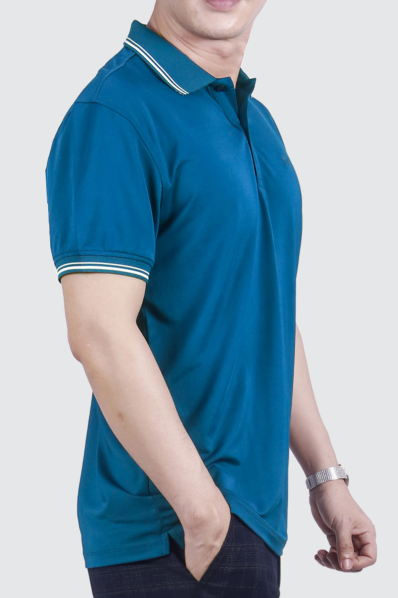 Áo Polo nam Novelty Regular fit xanh cổ vịt NATMMDMSPR230079N