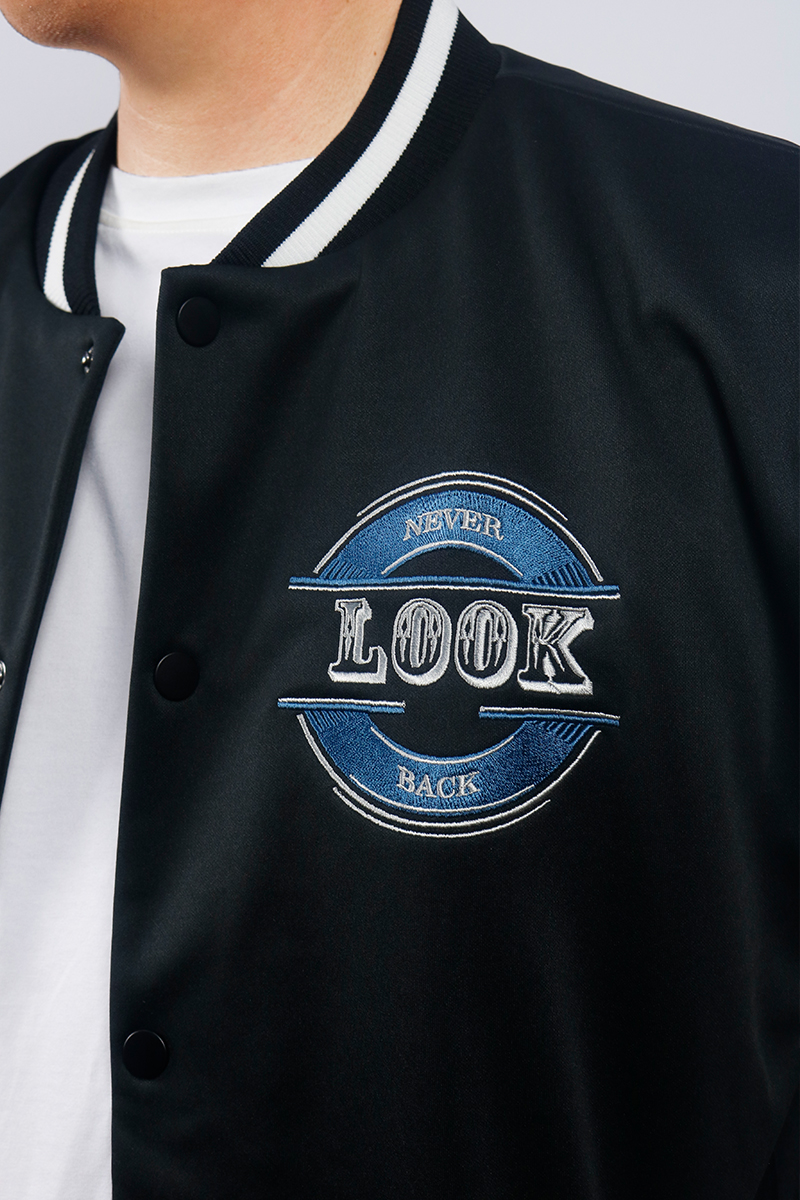 Áo Khoác Jacket 2 lớp nỉ Novelty màu đen NJKMMDMPLB2307022